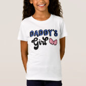Retro Black Script Pink Bow Daddys Mädchen T-Shirt (Vorderseite)