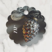 Retro Black Silver Weihnachtsdekorationen Geschenkanhänger (Vorderseite)