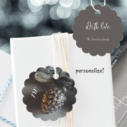 Retro Black Silver Weihnachtsdekorationen Geschenkanhänger