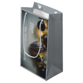 Retro Black Silver Weihnachtsdekorationen Kleine Geschenktüte (Vorderseite Schrägansicht)