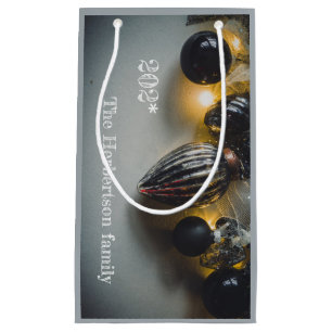 Retro Black Silver Weihnachtsdekorationen Kleine Geschenktüte