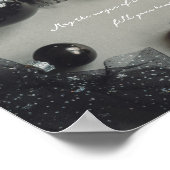 Retro Black Silver Weihnachtsdekorationen Poster (Ecke)