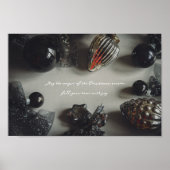 Retro Black Silver Weihnachtsdekorationen Poster (Vorne)