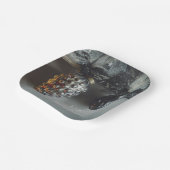 Retro Black Silver Weihnachtsschmuck mit Ribbon Pappteller (Gewinkelt)