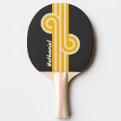 Retro Black Sun Loop mit Namen Tischtennis Schläger (Rückseite)