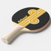 Retro Black Sun Loop mit Namen Tischtennis Schläger (Vorderseite)