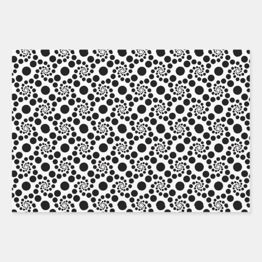 Retro Black Swirl Dot Pattern Thema Geschenkpapier Set (Vorderseite 2)