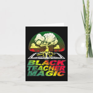 Retro Black Teacher Magic Shirt Black Educator Shi Karte
