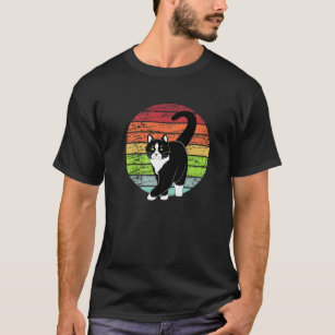 Retro Black Tuxedo Cat Lover Kat Kitty Lover - Gre T-Shirt