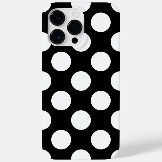 Retro Black und White Polka Dot Case-Mate iPhone Hülle (Rückseite)