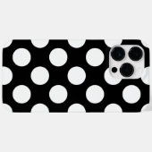 Retro Black und White Polka Dot Case-Mate iPhone Hülle (Rückseite (Horizontal))