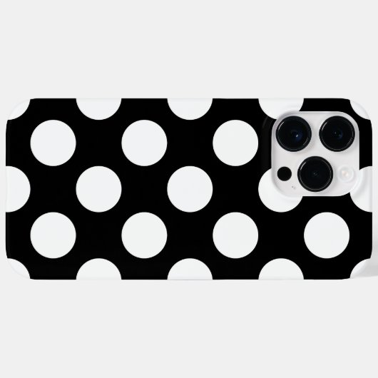 Retro Black und White Polka Dot Case-Mate iPhone Hülle (Rückseite (Horizontal))