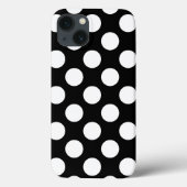 Retro Black und White Polka Dot Case-Mate iPhone Hülle (Rückseite)
