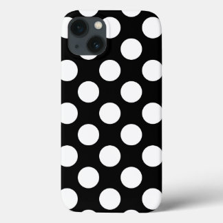 Retro Black und White Polka Dot iPhone 13 Hülle