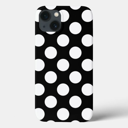Retro Black und White Polka Dot Case-Mate iPhone Hülle (Rückseite)