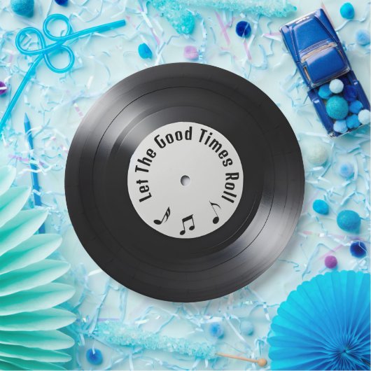 Retro Black Vinyl LP Record Pappteller (Party)
