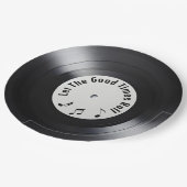 Retro Black Vinyl LP Record Pappteller (Schrägansicht)