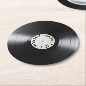Retro Black Vinyl LP Record Runder Pappuntersetzer (Angewinkelt)