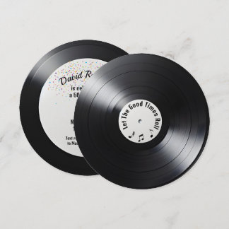 Retro Black Vinyl LP Rekord 60. Geburtstagsparty Einladung