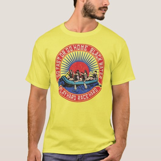 Retro Black Water Rafting. T-Shirt (Vorderseite)