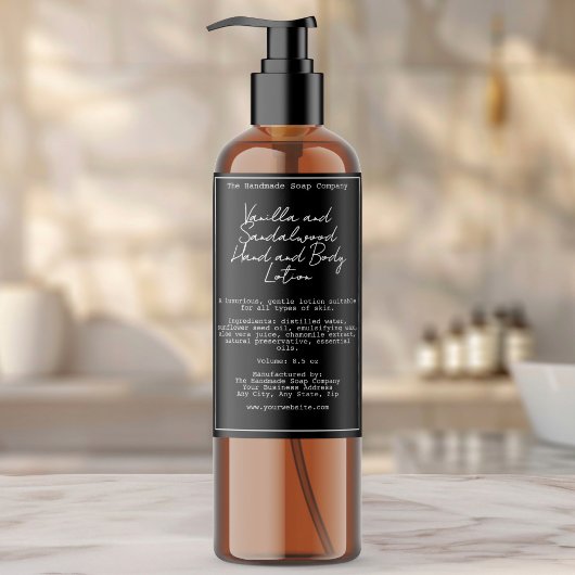 Retro Black Waterproof Cosmetics Flasche Etikett