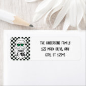 Retro Black White Checkered Santa Claus Christmas (Insitu)