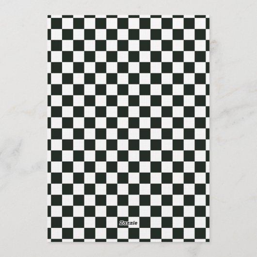 Retro Black White Checkered Santa Claus Christmas Einladung (Rückseite)