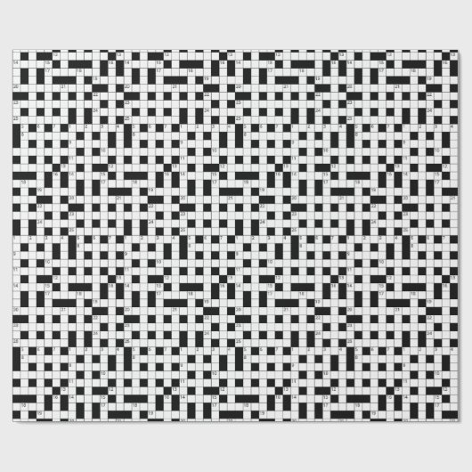 Retro Black White Crossword Puzzle Pattern Geschenkpapier (Flach)