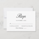 Retro Black & White Elegant Wedding RSVP Karte (Vorderseite)