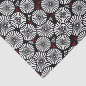 Retro black white flowers Tie Seidenpapier (Ausschnitt)