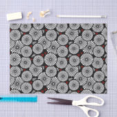 Retro black white flowers Tie Seidenpapier (Handwerk)