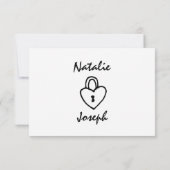 Retro Black & White Hand Drawn Einmalige Hochzeit RSVP Karte (Rückseite)