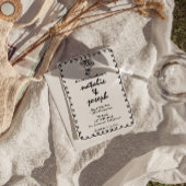 Retro Black & White Hand Drawn Quirky Wedding Einladung