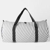 Retro black white lines Abstract minimal Monogram  Duffle Bag (Rückseite)