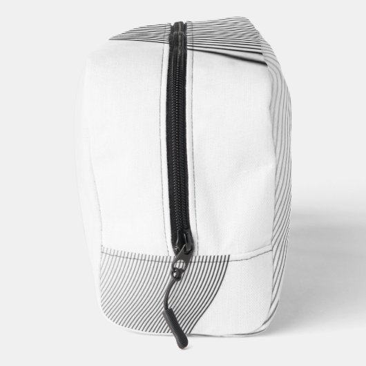 Retro black white lines Abstract minimal Monogram  Waschbeutel (Rechts)