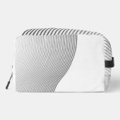 Retro black white lines Abstract minimal Monogram  Waschbeutel (Rückseite)