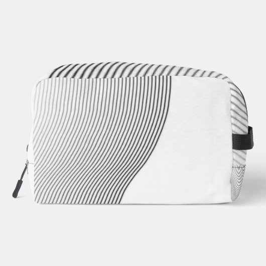 Retro black white lines Abstract minimal Monogram Waschbeutel (Rückseite)