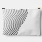 Retro black white lines Abstract minimal Monogram Zubehörtasche (Rückseite)