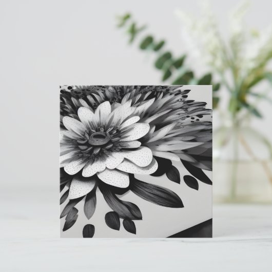 Retro Black & White Paper-Blume (Stehend Vorderseite)