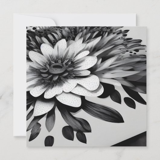 Retro Black & White Paper-Blume (Rückseite)