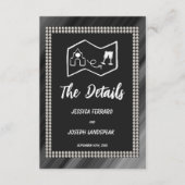 Retro Black & White Pearls & Map Begleitkarte (Vorderseite)