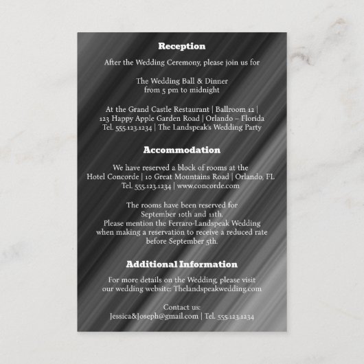 Retro Black & White Pearls & Map Begleitkarte (Rückseite)