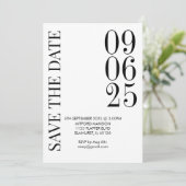 Retro Black & White Save the Date Einladung (Stehend Vorderseite)
