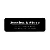 Retro Black & White Wedding Rücksendeadresse (Vorne)