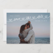 Retro Black & White Wedding Website QR Code Photo Save The Date (Vorderseite)