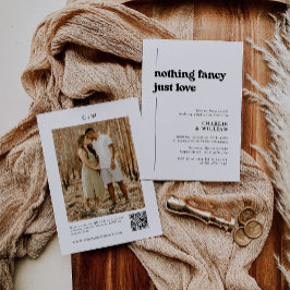 Retro Black & White Wir haben Elopement Empfang Einladung