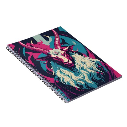 Retro Blacklight Vibe Occult Satanic Baphomet Notizblock (Rechte Seite)