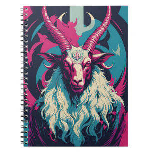 Retro Blacklight Vibe Occult Satanic Baphomet Notizblock
