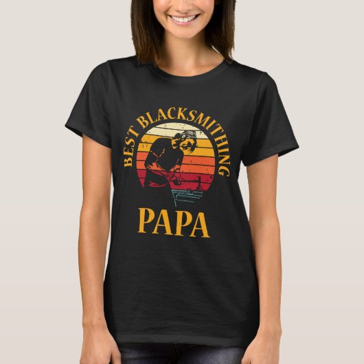 Retro Blacksmith Papa Blacksmithing Vater Smithing T-Shirt (Vorderseite)