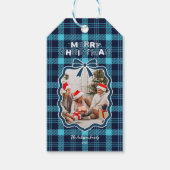 Retro Blaid Whimsical Weihnachten Geschenkanhänger (Rückseite)